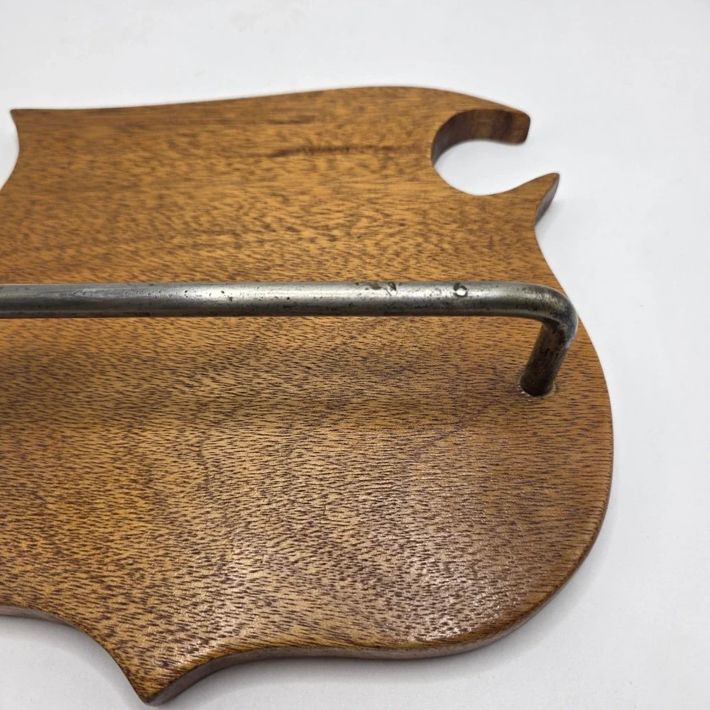 Handmade‎ Vintage Towel Rack Wood Shield Metal Bar Primitive Farmhouse Decor